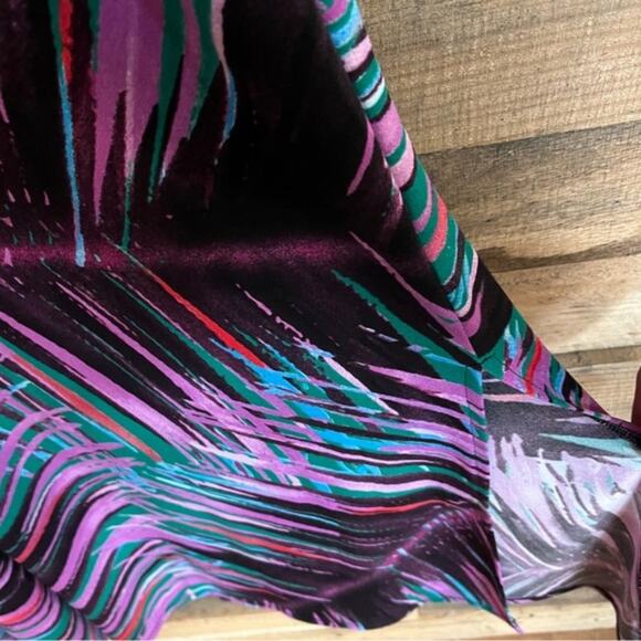 Dana Buchman‎ Purple Abstract Cap Sleeve Maxi Dress Size Medium - Picture 9 of 14